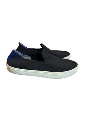 Rothy’s Black Blue Trim On Knit Sneaker Flat Shoe Sustainable Size 7 Women's